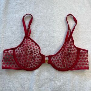 Victoria’s Secret 36B Sexy Red Unlined Demi Front Close Bra